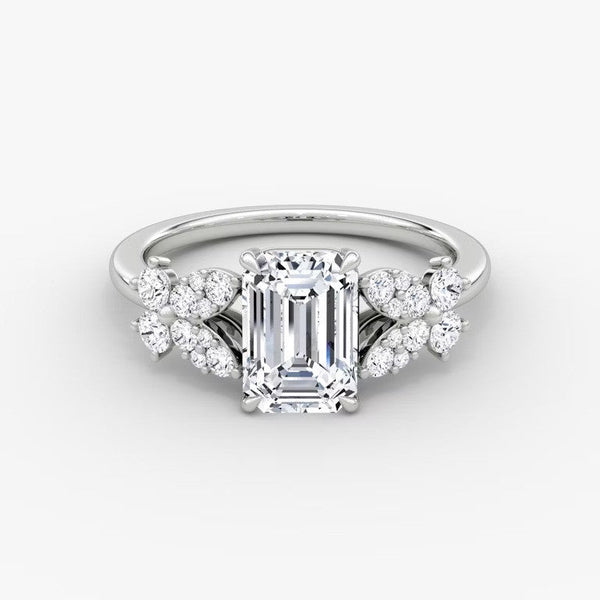 Marigold Emerald Lab Diamond Ring