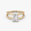 Butterfly Emerald Lab Diamond Engagement Ring