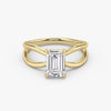 Butterfly Emerald Lab Diamond Engagement Ring