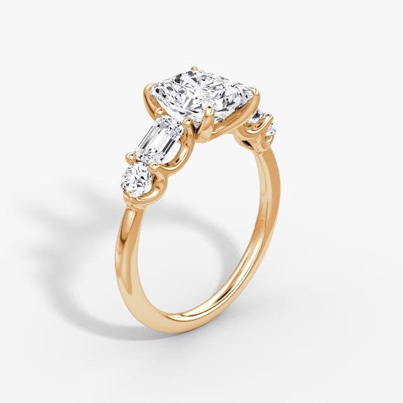 Anomaly Radiant & Emerald Lab Grown Diamond Engagement Ring
