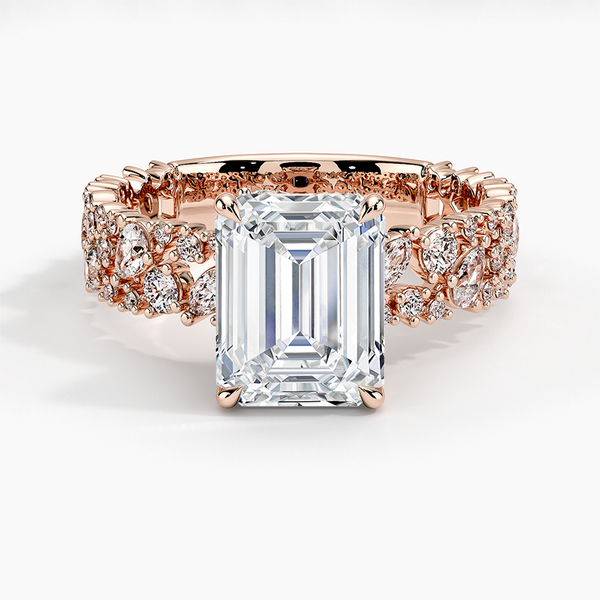 Galaxy Emerald Lab Grown Diamond Engagement Ring