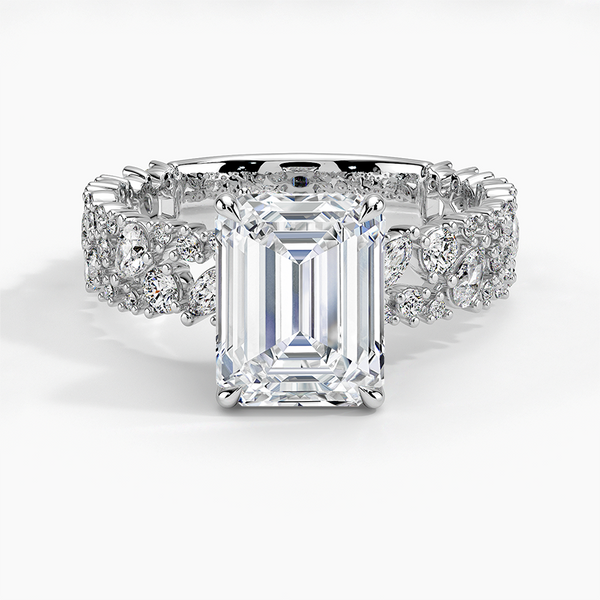 Galaxy Emerald Lab Grown Diamond Engagement Ring