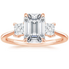 Triplets Emerald Lab Grown Diamond Engagement Ring
