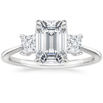 Triplets Emerald Lab Grown Diamond Engagement Ring