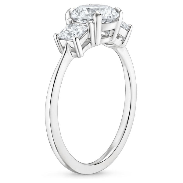 Triplets Emerald Lab Grown Diamond Engagement Ring