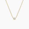 Emerald Bezel Lab Diamond Solitaire Pendant