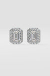 2 ct Emerald Halo Earrings