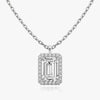 Vertical Halo Emerald Lab Diamond Pendant