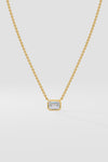 1 ct East West Emerald Necklace