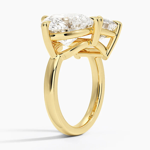 Toi et Moi Heart Emerald Lab Diamond Ring