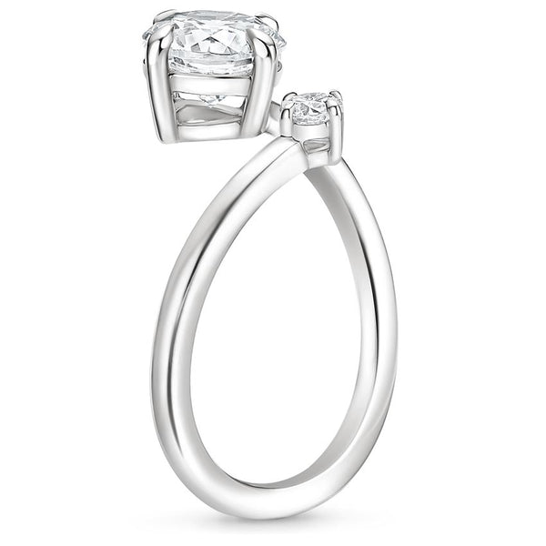 Swirl Toi et Moi Emerald Lab Diamond Ring