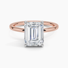 Mixed Metal Emerald Lab Grown Diamond Engagement Ring