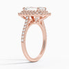 Double Halo Emerald Lab Grown Diamond Engagement Ring