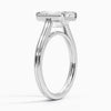 Half Bezel Emerald Lab grown Diamond Engagement Ring
