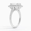 Double Halo Emerald Lab Grown Diamond Engagement Ring
