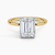 Mixed Metal Emerald Lab Grown Diamond Engagement Ring