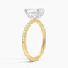 Two Tone Pavé Emerald Lab Grown Diamond Engagement Ring