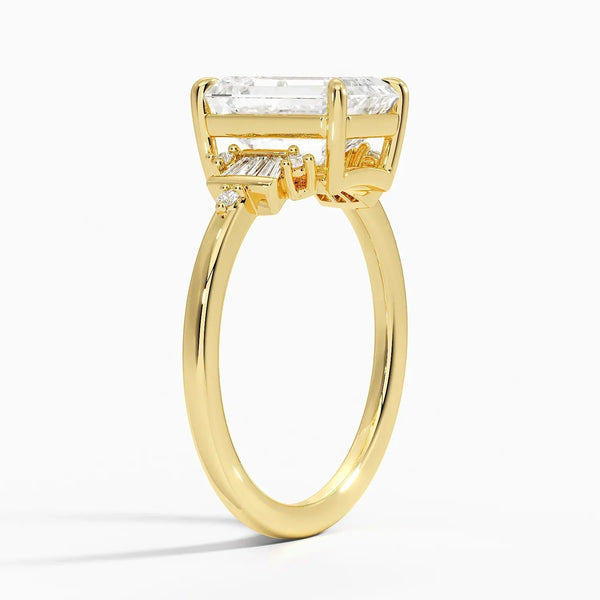 Sunshine Emerald Lab Grown Diamond Engagement Ring