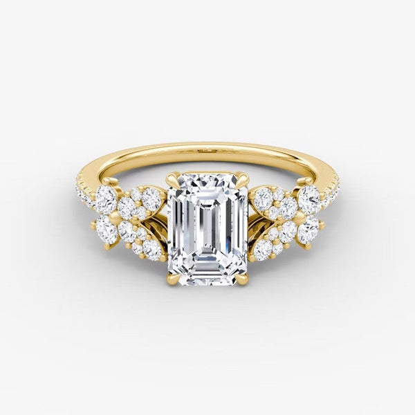 Marigold Emerald Pavé Lab Diamond Ring