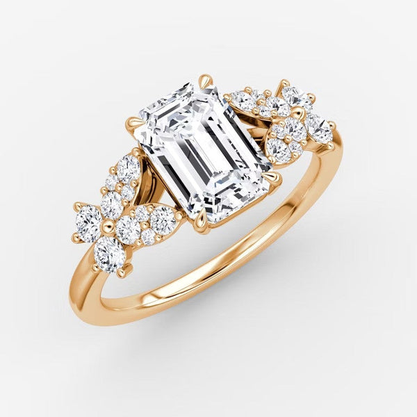 Marigold Emerald Lab Diamond Ring