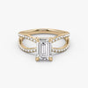 Butterfly Emerald Pavéful Lab Diamond Engagement Ring