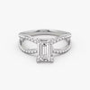 Butterfly Emerald Pavéful Lab Diamond Engagement Ring