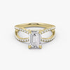 Butterfly Emerald Pavéful Lab Diamond Engagement Ring