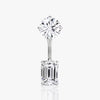 Round Emerald Lab Diamond Ear Jacket Earring