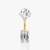 Round Emerald Lab Diamond Ear Jacket Earring