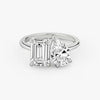 Toi et Moi Emerald Pear Lab Grown Diamond Ring