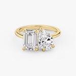 Toi et Moi Emerald Pear Lab Grown Diamond Ring