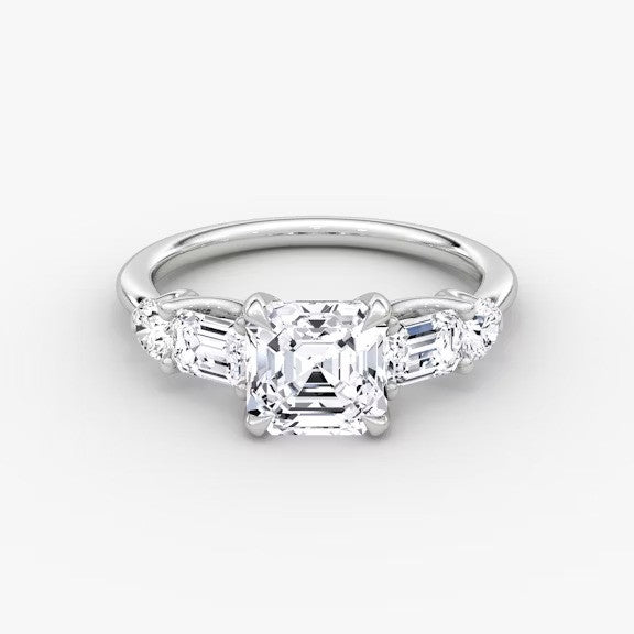 Anomaly Asscher & Emerald Lab Grown Diamond Engagement Ring