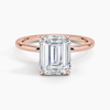 Hidden Halo Emerald Lab Grown Diamond Engagement Ring