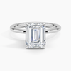 Hidden Halo Emerald Lab Grown Diamond Engagement Ring