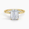 Hidden Halo Emerald Lab Grown Diamond Engagement Ring