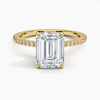 Hidden Halo Pavé Emerald Lab Diamond Engagement Ring