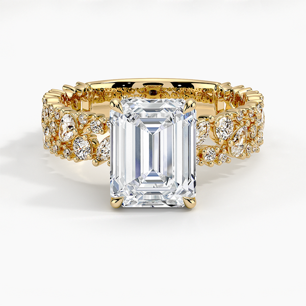 Galaxy Emerald Lab Grown Diamond Engagement Ring