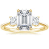 Triplets Emerald Lab Grown Diamond Engagement Ring