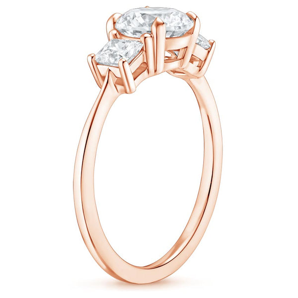 Triplets Emerald Lab Grown Diamond Engagement Ring