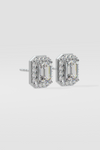 2 ct Emerald Halo Earrings