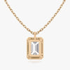 Vertical Halo Emerald Lab Diamond Pendant
