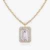 Vertical Halo Emerald Lab Diamond Pendant