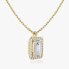 Vertical Halo Emerald Lab Diamond Pendant