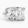 Toi et Moi Heart Emerald Lab Diamond Ring
