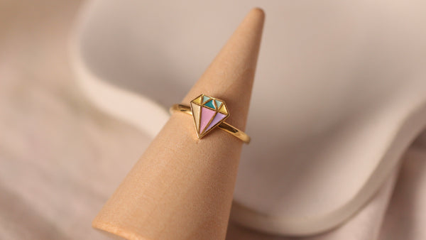 Anomaly Oval & Emerald Lab Grown Diamond Engagement Ring