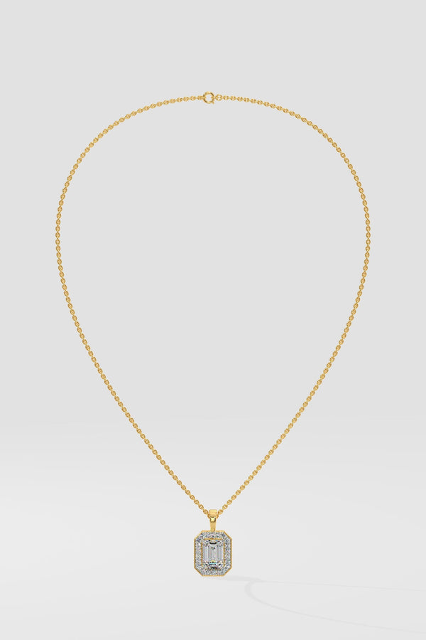 1 ct Emra Pave Halo Pendant