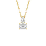 Toi et Moi Pear & Emerald Lab Grown Diamond Pendant