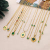 EMERALD-DROP NECKLACE - 18K GOLD-PLATED