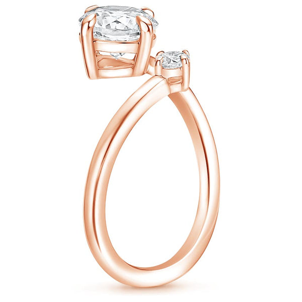 Swirl Toi et Moi Emerald Lab Diamond Ring