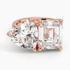 Toi et Moi Heart Emerald Lab Diamond Ring